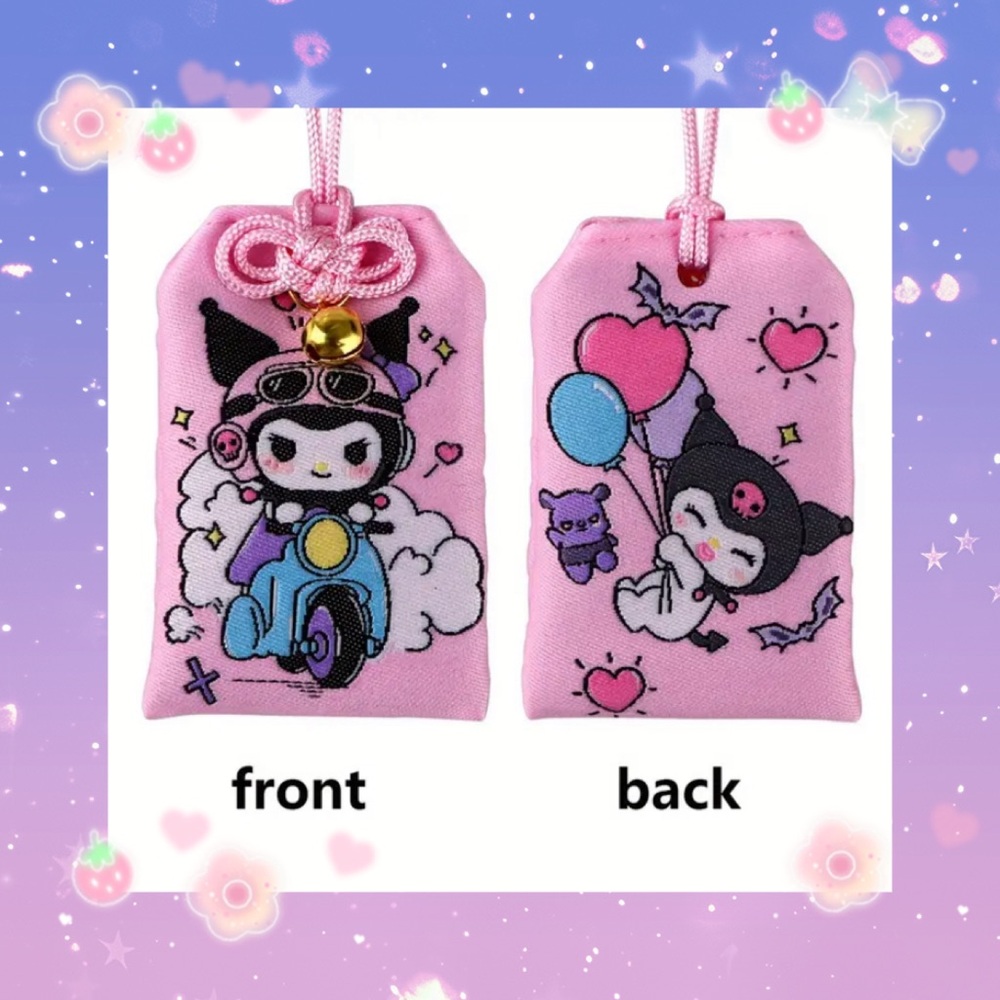 Kuromi Omamori Good Luck Charm - For Bags, Purses, Backpacks & Keyrings
